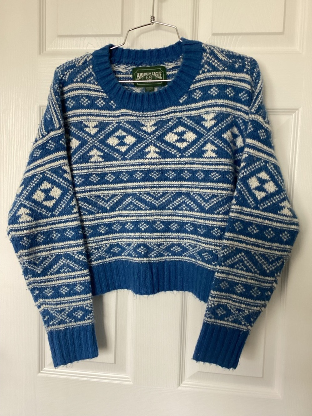 Blue Fair Isle Wool Sweater